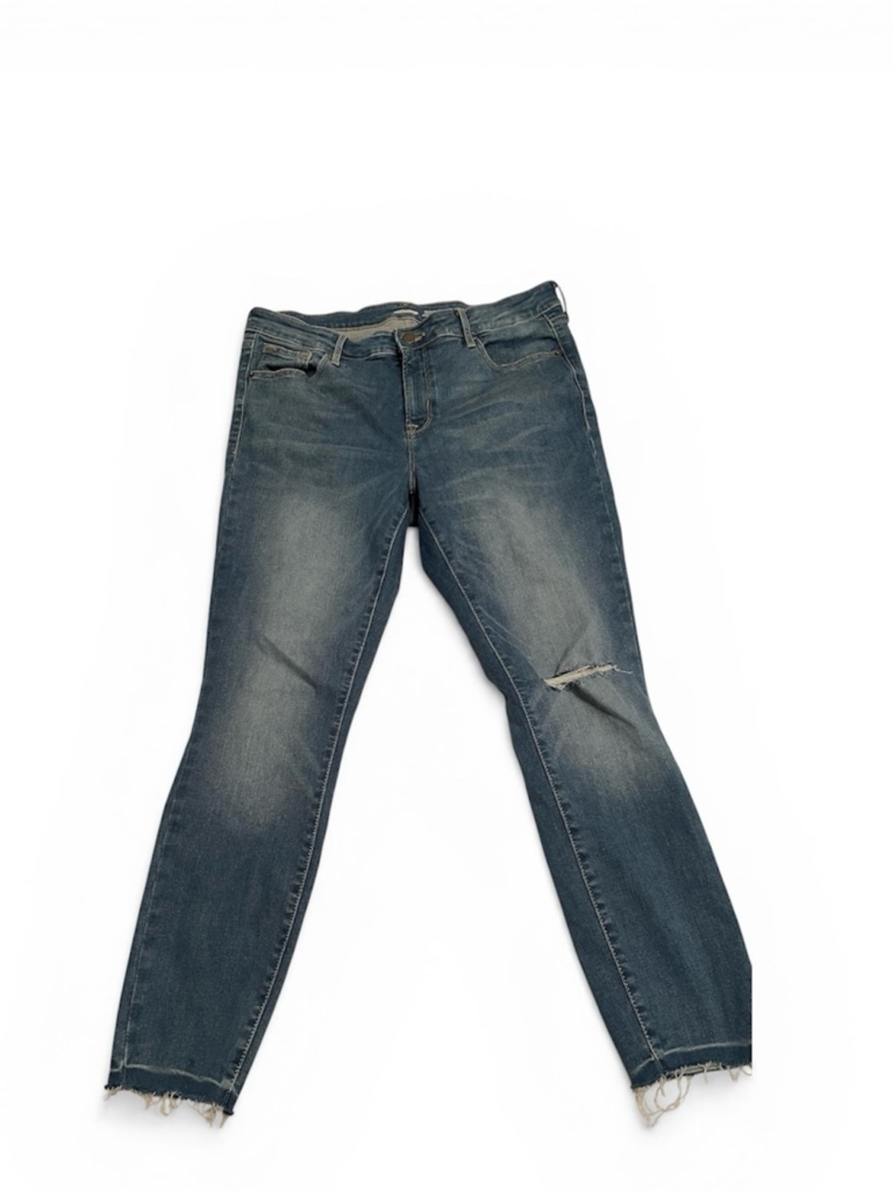 Women’s Mid Wash Blue Straight-Leg Jeans rock star sculpt 14 (ex)